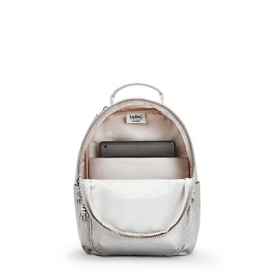 Kipling Seoul Small Metallic Tablet Backpacks Bright Metallic | AU 1611NW